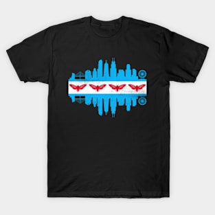 Chicago City Flag Skyline Cicada T-Shirt